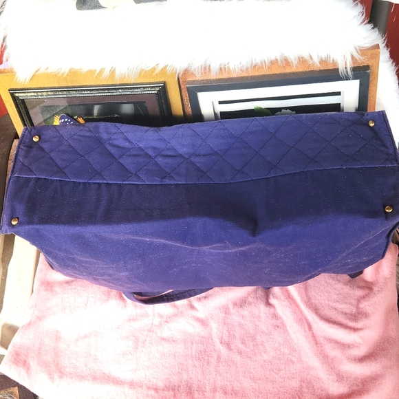 GIVENCHY Blue Quilted Duffle Tote Bag EUC vintage - Picture 10 of 10